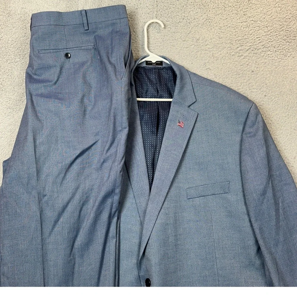 Shaquille ONeal Suit Pants Mens 54R 46X26 XLG Blue Two Button Blazer Trousers